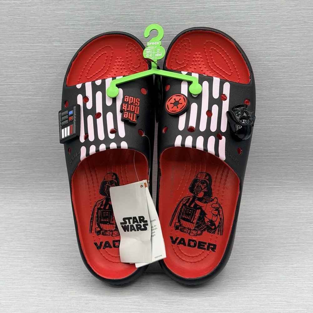 Crocs Star Wars Men's 9 Classic Slide V2 Darth Vader Glow in Dark Women's 11